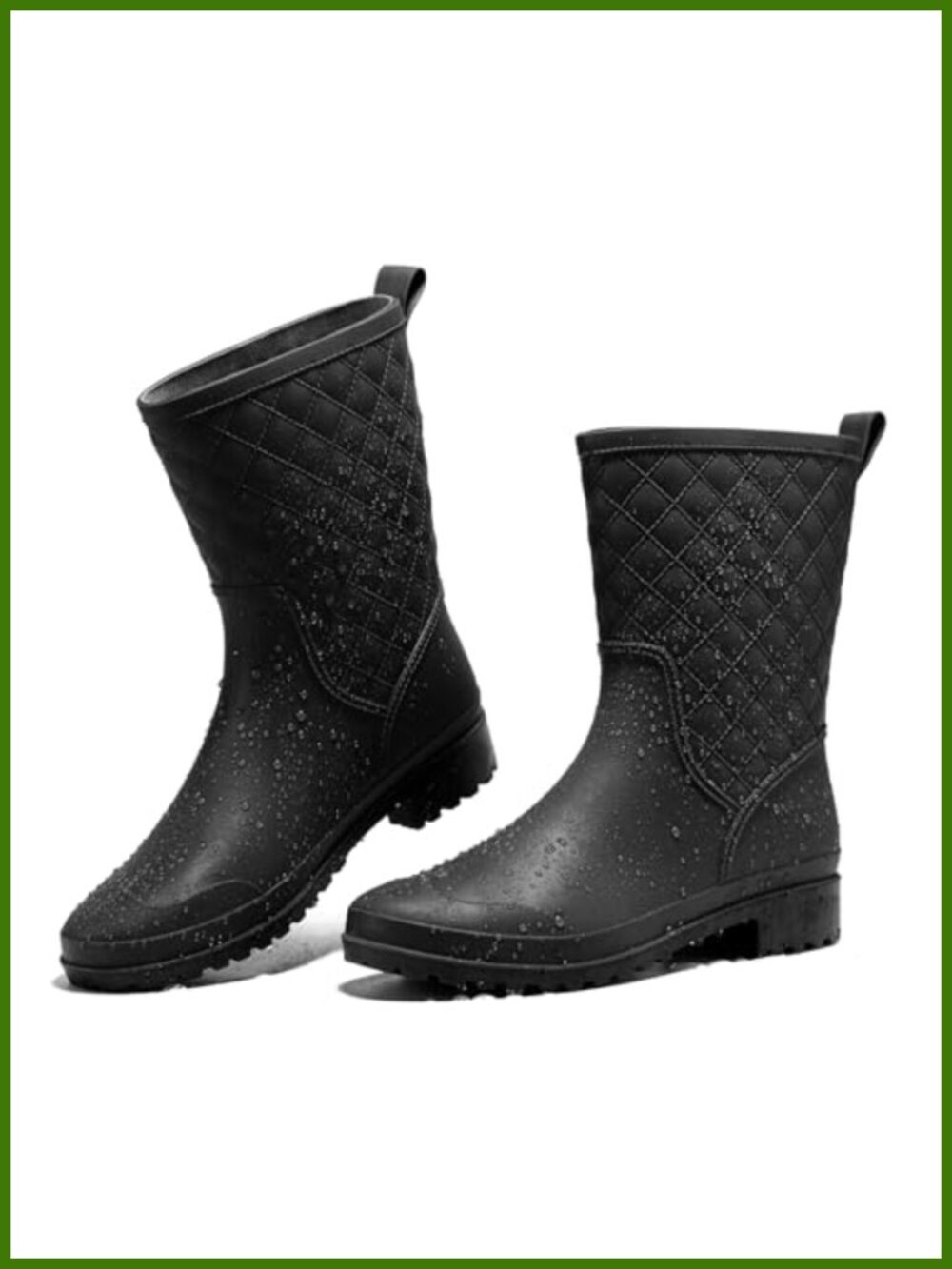 HISEA Womens Mid Calf Waterproof Rain Boots Garden Mud Farm PVC